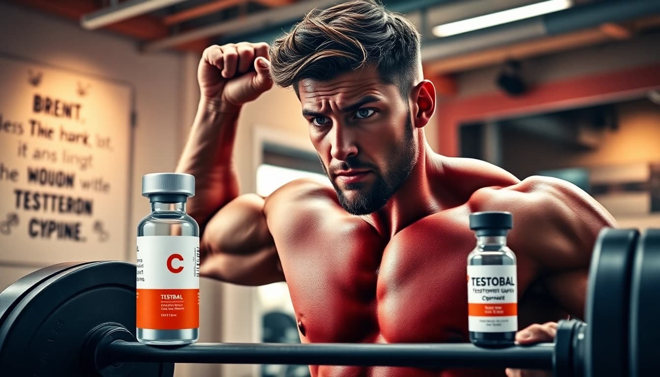Versterk je spiermassa met Testobal C Testosteron Cypionate en een sterke atleet in de sportschool.