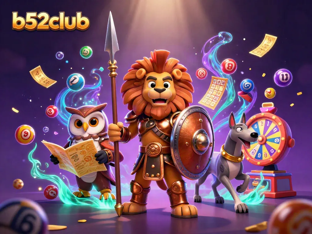 Experience thrilling games at b52club with vibrant lottery balls and exciting prize elements.