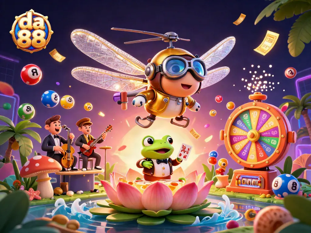 Engage in lively gaming at da 88's vibrant lily pad casino with dynamic lottery elements.