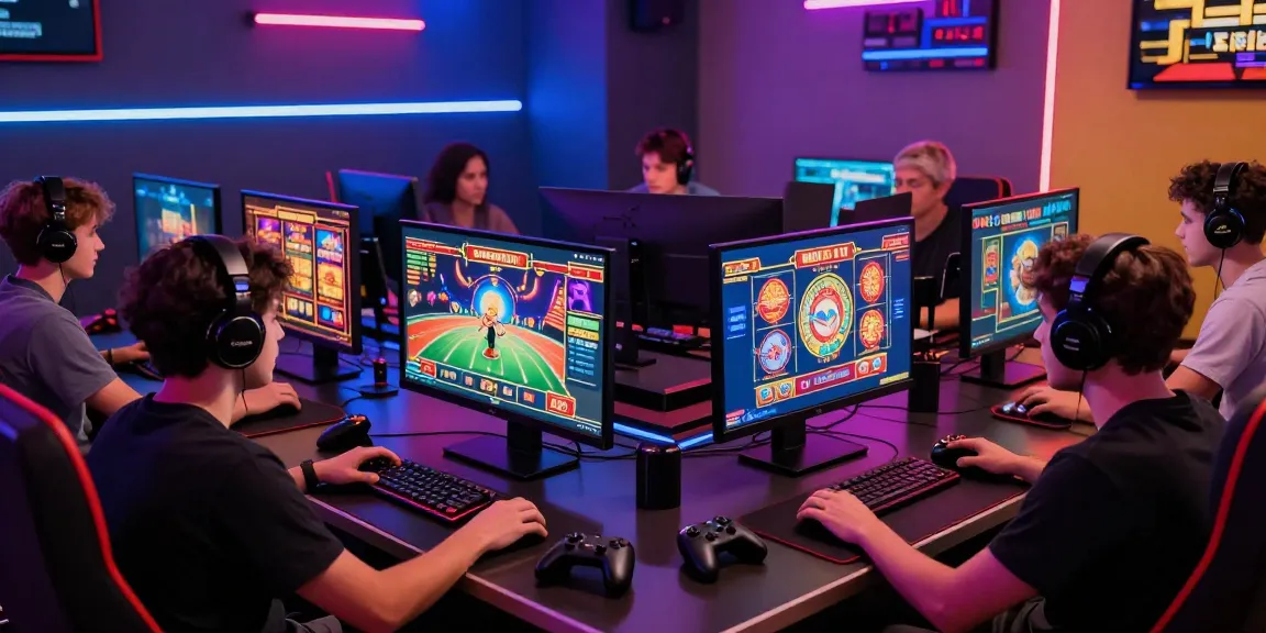 KO66 online gaming scene showcasing players engaged in thrilling casino games with vibrant screens and dynamic atmosphere.