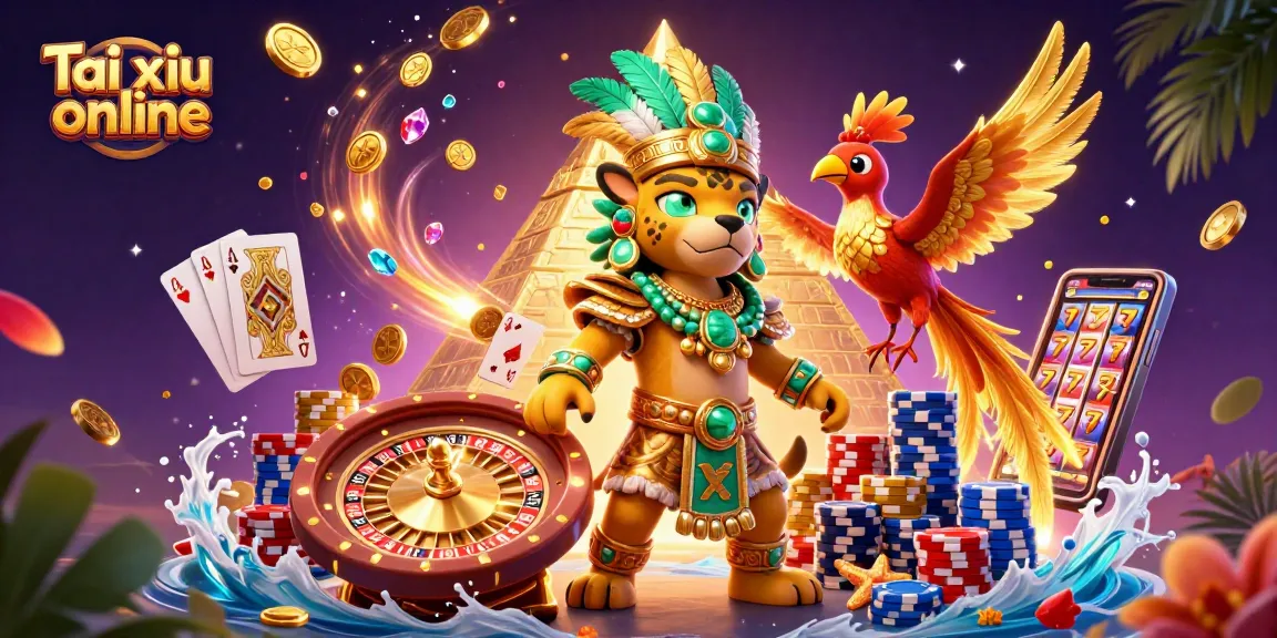Join the excitement of Tai xiu online with vibrant 3D characters and dynamic casino elements.