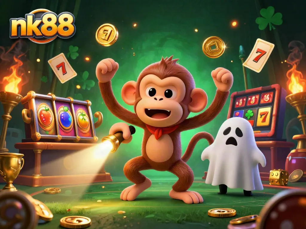 Engage with exciting slot games featuring nk88 and golden rewards in an enchanting casino scene.