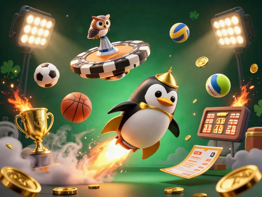 SX88: Experience a thrilling casino adventure with a golden penguin soaring through a space-themed gaming scene.