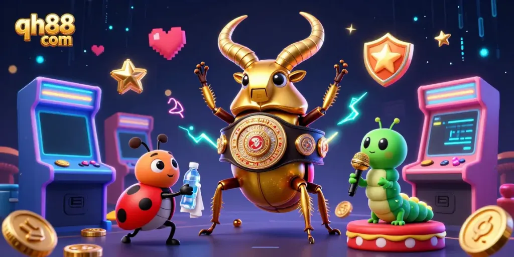 Engage with thrilling games at qh88 com featuring colorful gaming characters and vibrant casino elements.