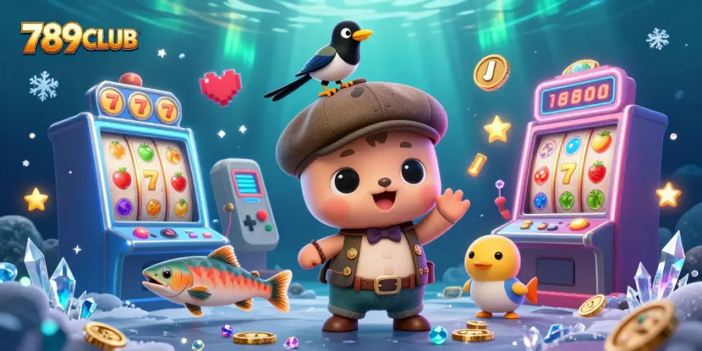 Experience thrilling slots action with 789CLUB while enjoying 3D casino elements and playful characters.
