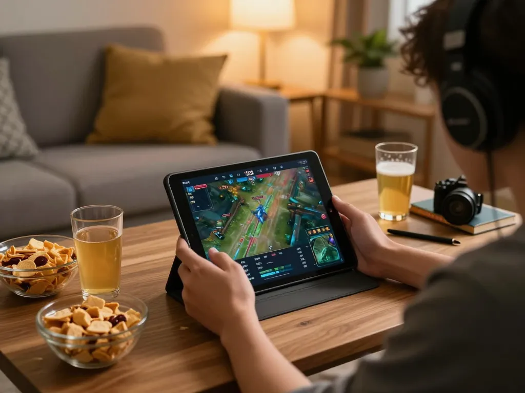 Players engaged with the 123B gaming app during an exciting home gaming session.