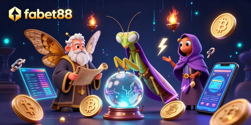 Experience fabet88's thrilling casino magic with vibrant 3D visuals and cryptocurrency elements.