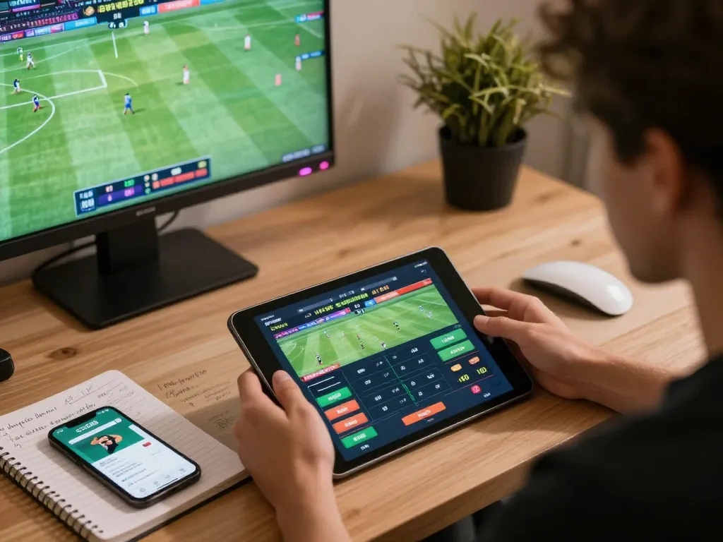 Engaging with co88i app for sports betting while strategizing at home.