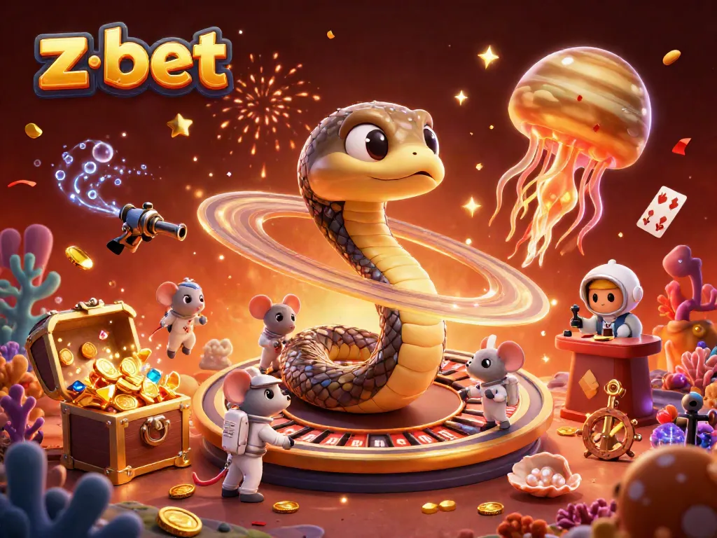 Experience z bet's thrilling adventures with casino elements in a vibrant cosmic scene.