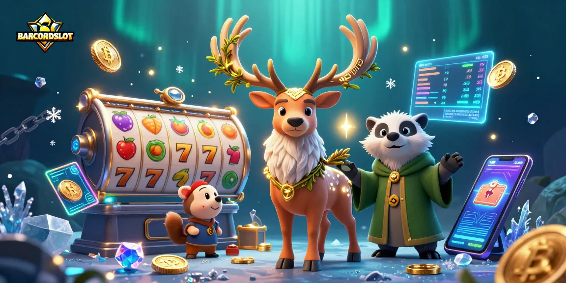 Experience BARCODESLOT adventures with vivid characters in a vibrant casino-themed scene.
