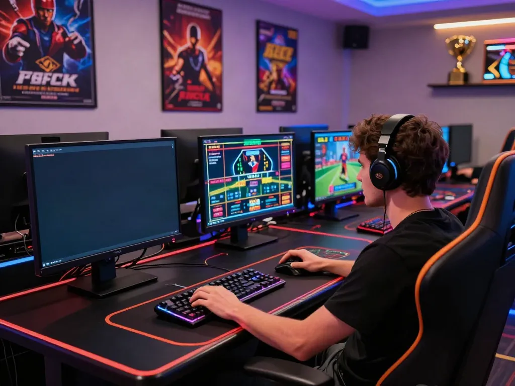 Player engaged in online gaming at https://playsv88.net/ with immersive live casino setup and modern equipment.