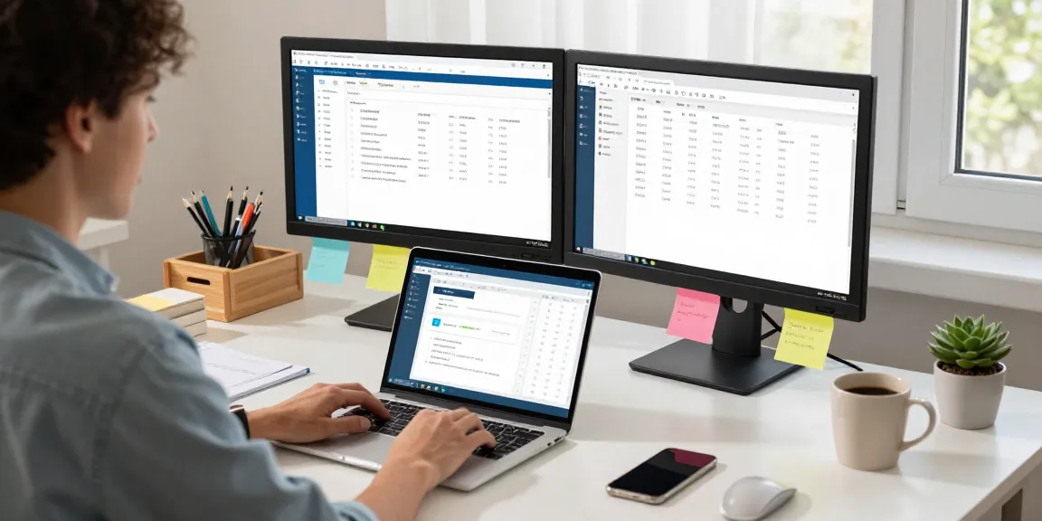 Download WPS Office in a modern home office with laptop, notebooks, and coffee