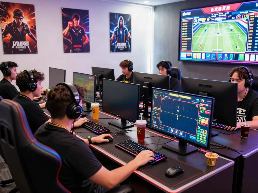 Engaged gamers at KU88 focused on live betting and esports events.