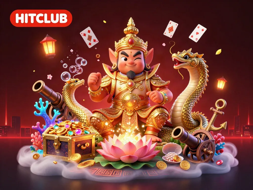 Engage with HITCLUB's vibrant casino adventure featuring a Thai guardian and treasure-filled treasures.