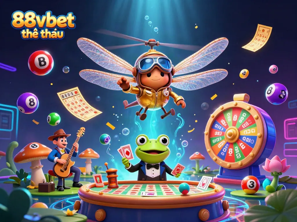 Experience the excitement of 88vbet thể thao with vibrant 3D casino characters and dynamic gambling elements.