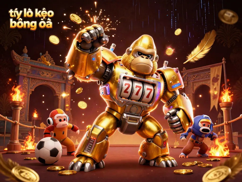 Engage with tỷ lệ kèo bóng đá through a vibrant 3D illustration filled with dynamic sports elements.