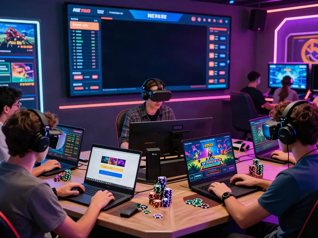 Interactive gaming scene at https://net88.broker/ showing players engaged with vibrant digital betting options.
