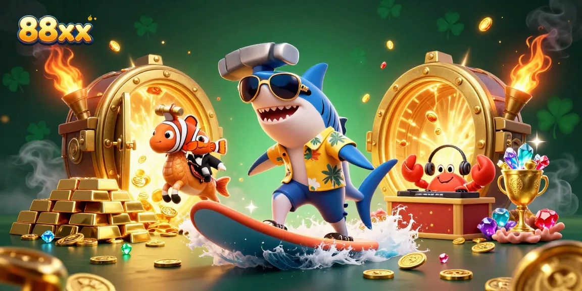 Experience thrilling wins at 88xx with vibrant casino elements and engaging characters.