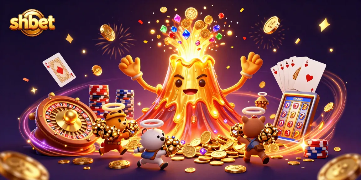 Experience the thrill of shbet's casino excitement with coins and treasures erupting in celebration!